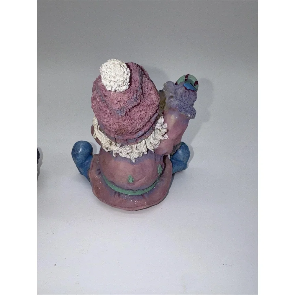 Vintage Home Interior Sugar Plum Santa And Snowman Set 2002 Pastel Christmas